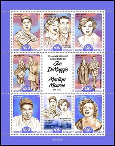 Stamp: 70th Wedding Anniversary of Joe DiMaggio and Marilyn Monroe