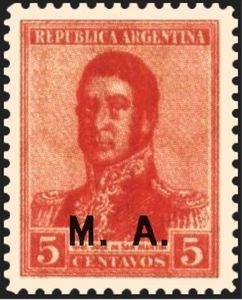 José Francisco de San Martín (1778-1850), ovpt. "M.A."