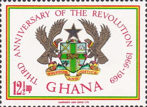 Stamp Coat Of Arms Ghana 3rd Anniversary Of The Revolution Mi GH stamp-coat-of-arms-ghana-3rd-anniversary-of-the-revolution-mi-gh