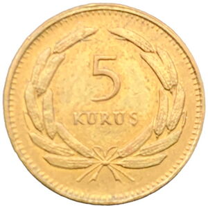 Madeni paralar: 5 Kuruş (Türkiye(1947-1956-3. Dolaşım Serisi) Col