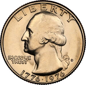 Moeda: 25 Cents / Quarter (Washington - Bicentennial) (Estados