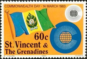 Flag of St Vincent and Commonwealth symbol