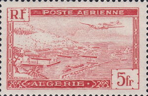 Potez 56 Airplane over Algiers Harbor