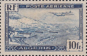 Potez 56 Airplane over Algiers Harbor