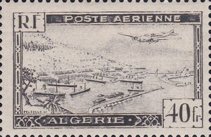 Potez 56 Airplane over Algiers Harbor