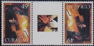 Stamp: Musical Instruments - Contrabass (Curaçao(Musical Instruments ...