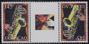 Stamp: Musical Instruments - Saxophone (Curaçao(Musical Instruments ...