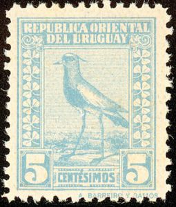 Stamp: Southern Lapwing (Vanellus chilensis) (Uruguay(Tero