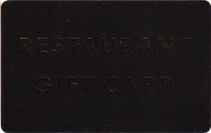 Restaurant black card gold writing