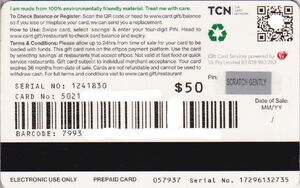 Restaurant black card gold writing