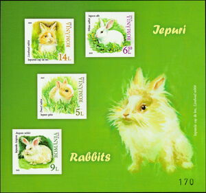 Ro Ro Rabbit Stamp: Rabbits (Oryctolagus cuniculus) (Romania(Rabbits) Rom:RO 2528a ...