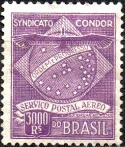 Stamp Condor Syndikat (Brazil(Condor) MiBR C6,SnBR 1CL6,YtBRCPC 6