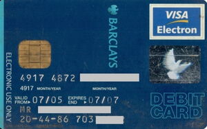 Bank Card: Barclays (Barclays Bank, United Kingdom of Great Britain ...