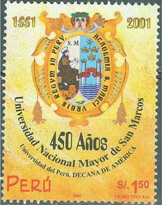 Stamp: Emblem (Peru(San Marcos University, 450th Anniv.) Mi:PE 1780,Sn ...