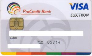 Bank Card Procredit Bank Bulgaria Visa Electron 4 Procredit