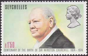 Stamp: Sir Winston Churchill (1874-1965) Profile (Seychelles(Birth