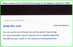 Phonecard O2 Top Up 1 Mobile United Kingdom United Kingdom Of Great Britain Northern Ireland O2 Refill Col Gb O2 Ref 0001