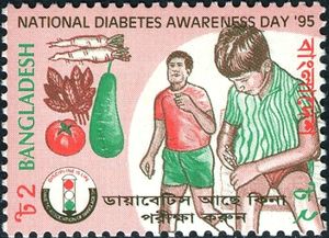 Fresh Food and Boy Injecting Insulin