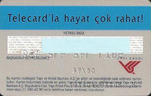 Bank Card: Telecard (Yapi Kredi Bankasi, Türkiye (Turkey)Col:TR-GM-0010