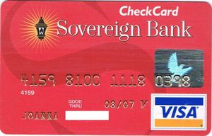 Bank Card Sovereign Bank Sovereign Bank United States Of