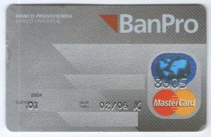 Bank Card BanPro (Banco Provivienda, VenezuelaColVEMC0223