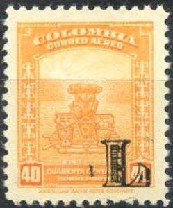 Symbol of legend of El Dorado - overprinted