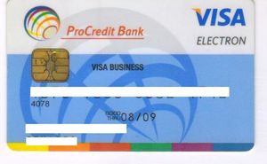 Bank Card Procredit Bank Bulgaria Visa Electron Busines 2