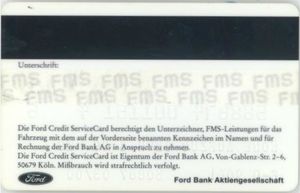 Bankpaske Ford Credit Service Card Fms Ford Bank Ag Dutsklan