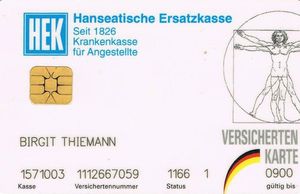Functional Card Hek 1 Insurance Germany Federal Republic Hek