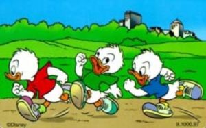 Disney (Donald Duck and his nephews jogging)