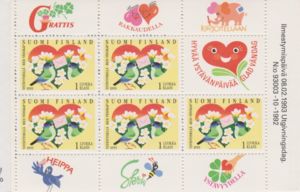 Friendship, Heart, Flowers, blue Tits with Letter