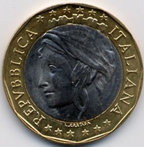 1,000 Lire (Italia Turrita with borders)