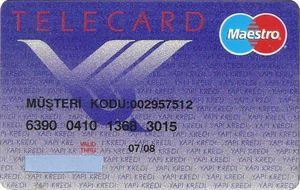 Bank Card: Telecard (Yapi Kredi Bankasi, Turkey) Col:TR-MS-0016-2