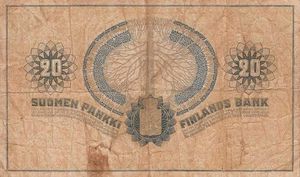 Banknote: 20 Markkaa (Finland(1918 Issue) Wor:P-38a.13 💴