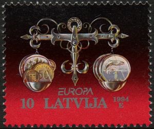 Europa - Latvian Coins in Scales