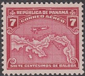 Airplane over Map of Panama