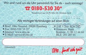 Functional Card Otto Shops Supermarkets Germany Federal