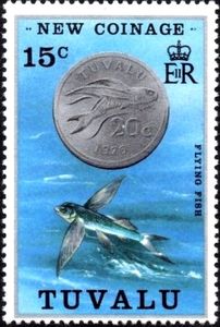 20c-coin, Flyingfish (Cypselurus sp.)