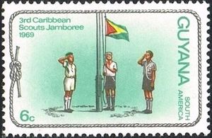 Scouts Raise Flag of Guyana