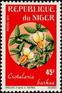 Stamp Crotalaria barkae (Niger(Rare African Flowers) MiNE 366,SnNE