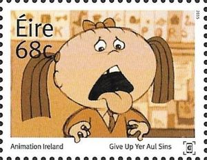 Stamp Give Up Yer Aul Sins Ireland Animation Ireland Mi Ie 2124 Sn Ie 2066b Sg Ie 2260 Afa Ie 2009