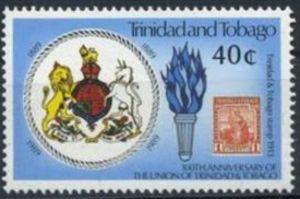 Colonial Arms of Trinidad and Tobago and 1913 1d. Stamp