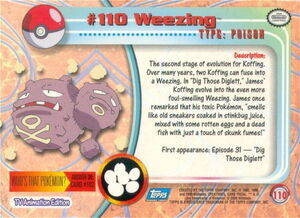 Game Card: Weezing (Pokmon(Pokmon TV Animation Edtion Series 2)  Col:TPOK-PTVAES1-110