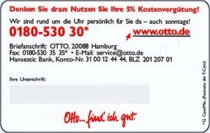 Functional Card Otto Women Shops Supermarkets Germany