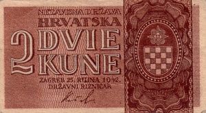 2 Kune Banknote: 2 Kune (Croatia(1942 Issue) Wor:P-8b