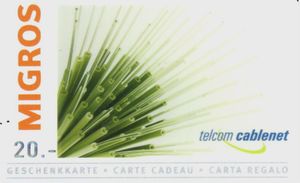 Gift Card: Telcom Cablenet (Migros, Switzerland(Migros) Col:CH-MIG-0575 ...