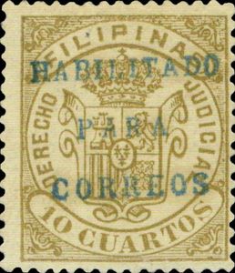 Revenue stamp - blue surcharge