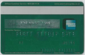 Bank Card: American Express (American Express, United Kingdom of Great ...