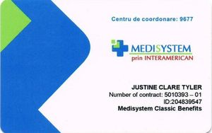 Functional Card: Medisystem (Insurance, Romania(Medisystem) Col:RO-MEDS ...