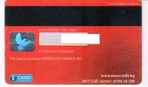 Bank Card Easy Credit Bisiness Card Intercard Finance Bulgaria